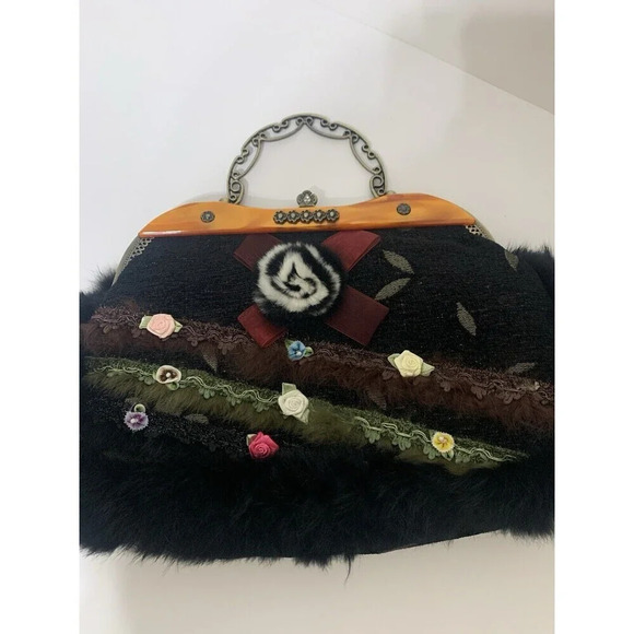Sassi Cindi Collection Unique Whimsy Goth Fairy Goth Handbag Furry Boho - Picture 8 of 12
